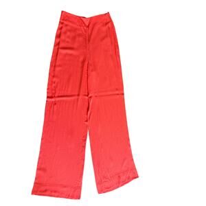 Zara Woman high waisted wide long leg pants size XS scarlet. Silky soft viscose